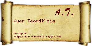 Auer Teodózia névjegykártya